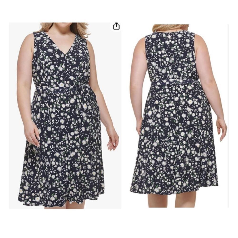 Tommy Hilfiger Women's Daisy Tie Waist Midi Dress